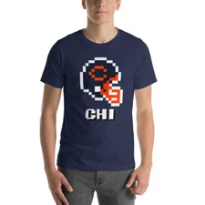 Chicago Bears NES Football Helmet 8-bit Tecmo Super Bowl Vintage Retro T-Shirt