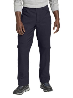 Eddie Bauer Mens Fleece Lined 2 Way Stretch Tech Pants Water Repel Blue 40 x 34