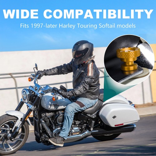 2* Harley Solo Seat Mounting Nuts Rear Fender Bolts for Softail Touring 97+ Gold - Foto 6 di 7
