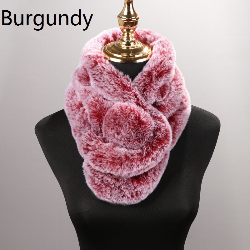 Women\'s Faux Fur Collar Scarf Neck Warmer Scarf Wrap, Maroon Soul Young | Accessories | Soul Young Faux Fur Collar Womens  main image 4