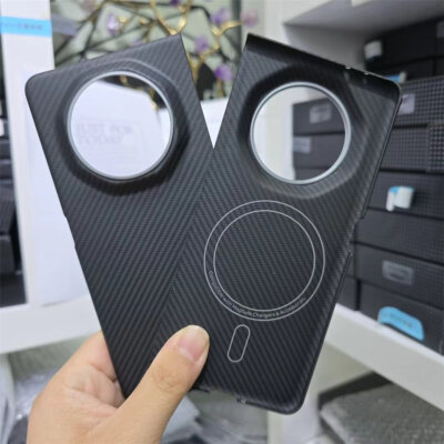 Magnetic Slim Real Aramid Carbon Fiber Case For Honor Magic V3 Matte Armor Cover