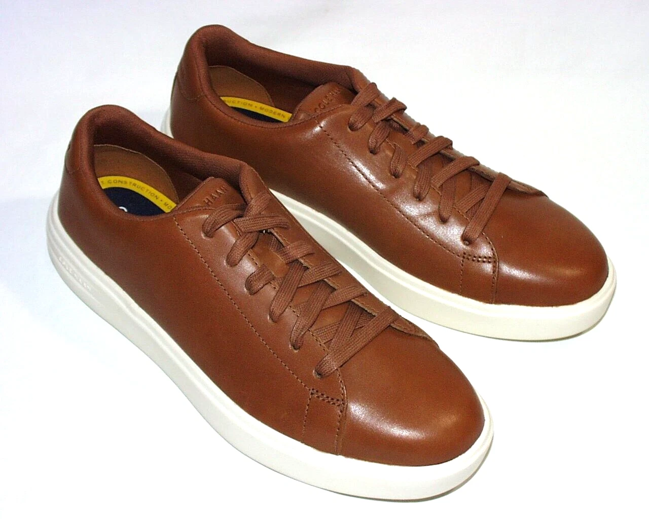 Cole Haan Grand+ Court Sneaker C39623, Leather Upper, British Tan - Ivory, New
