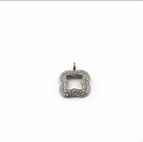 Flower Charm Pendant 925 Silver Charm Pave Diamond Pendant For Christmas Gift's. - Picture 2 of 12