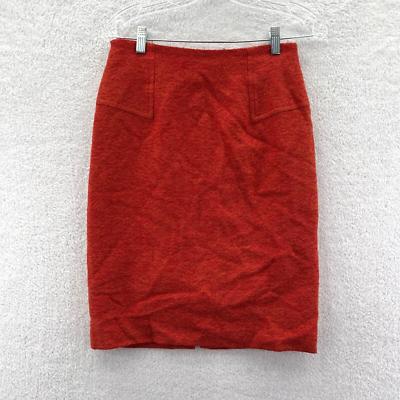 Vintage Pencil Skirt Womens Red 27x22 Suit Midi Zipper Orange