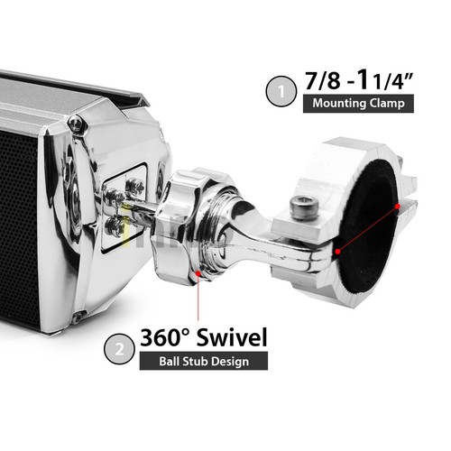 Altavoces Bluetooth impermeables sistema de audio estéreo MP3 USB FM radio ATV scooter - Imagen 9 de 9