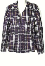 Jerry T Womens Plaid Purple Jacket Top 1x 18 20 New Plus Size Sr3088