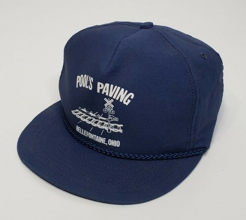 Vintage Pool's Paving Road Crossing Adjustable Snapback Cord Hat Cap Made In USA - Afbeelding 1 van 12