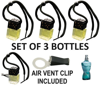 L'Male  SET 3 FLASCHEN Auto Lufterfrischer Parfüm Diffusor + Gratis Lüftungsclip