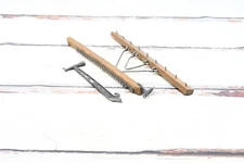 Rare Antique Curtis Excelsior Carpet Stretcher Pat'd 1874 Cast Iron & Oak Wood