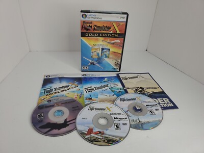 Microsoft Flight Simulator X: GOLD EDITION 3 DVD Set (PC: Windows Game) Complete