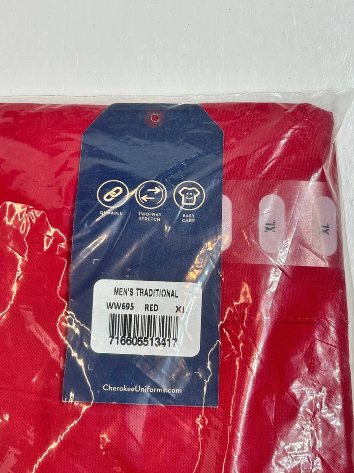 Blusa Médica Cherokee Workwear Hombres Cuello en V WW695 ROJO Roja Envío Gratuito Nueva en Paquete Foto 3 de 4