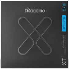 D'Addario XT 80/20 Bronze Coated Acoustic Guitar Strings, Light 12-53