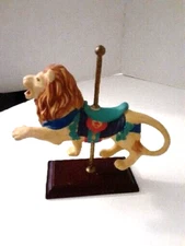 Vintage 1990s Avon Carousel Lion Figurine Figure 5.25” Home Decor Christmas