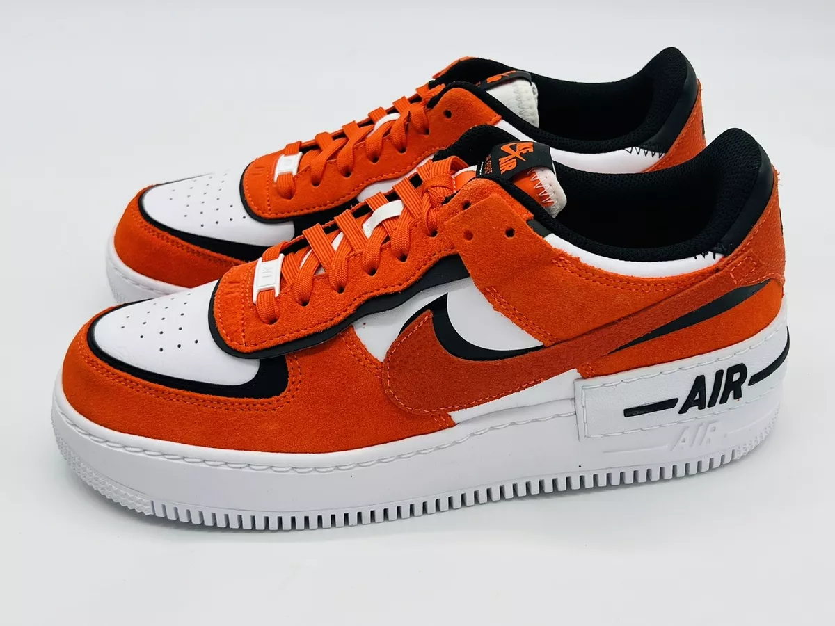 Nike Air Force 1 Shadow Women's Rush Orange Black White Shoes NEW  DQ8586-800 