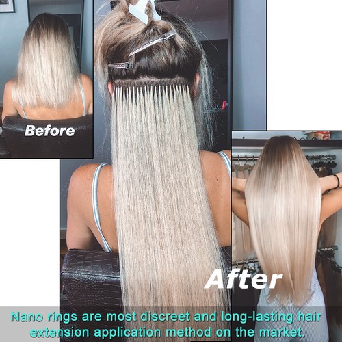 THICK Nano Ring Beads 100% Remy Human Hair Extensions Micro Loop Ombre 200G 200S - Picture 15 of 43