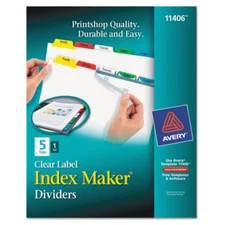  Avery® Index Maker Print & Apply Clear Label Dividers w/Color Tab 072782114060