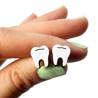 Wisdom Molar Tooth Teeth Stud Earrings Dentist Dental Assistant Gift  Jewelry USA