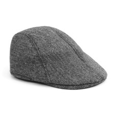 NEW Men's Ivy Cap White/Black Herringbone S/M