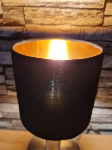 Lampenschirm, Ersatzschirm für Tisch-Pendelleuchte Schwarz/Gold, E14, von Trio - Bild 4 von 5