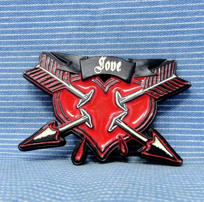 Love Bleeding Heart Flechas Cinturón Hebilla Tatuaje Música De Colección Mobtown Empire 32.TYC965 Foto 2 de 4