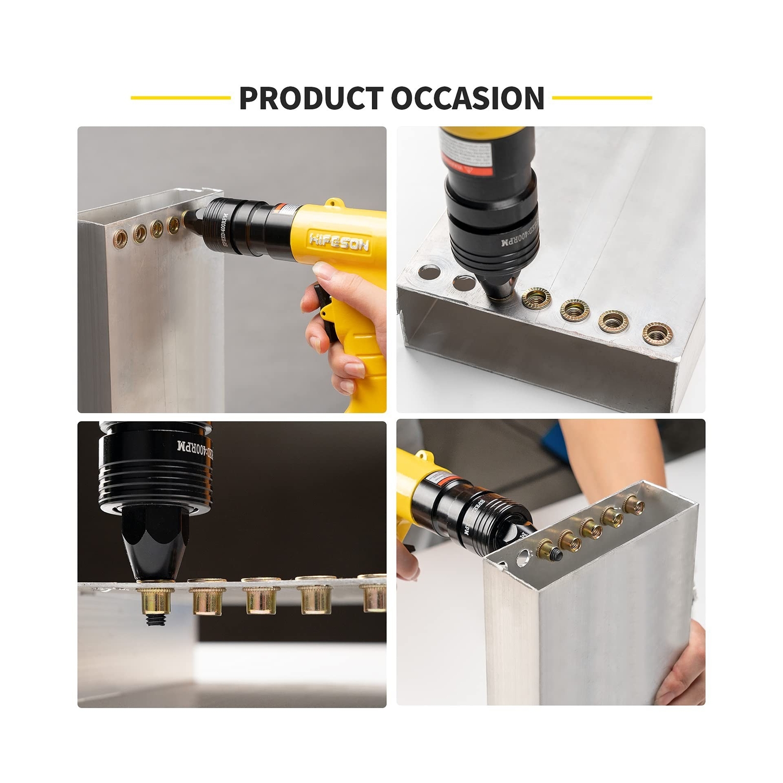 HIFESON Pneumatic Rivet Nut Gun with Self-Locking Head Gun，Quick-Change 1