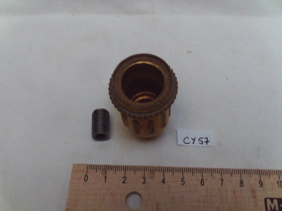 bobèche de lustre, bougeoir en bronze  H: 41 mm, Ø 34 mm, pas de 10 mm (CY57) - Photo 2/3