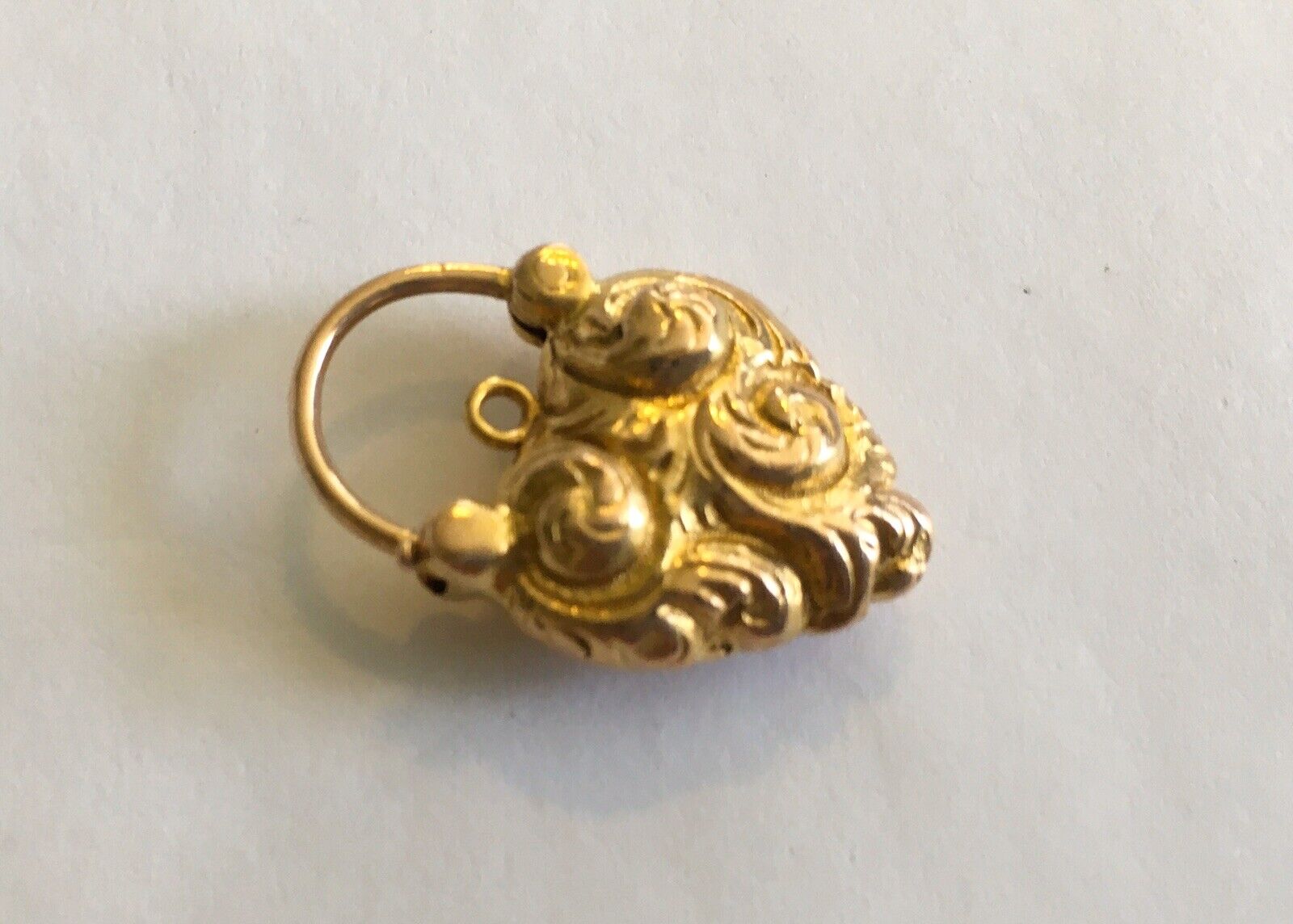 Antique 14k Victorian Heart Shaped Lock/Charm/Drop - image 4