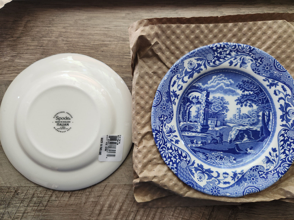 Spode Blue Italian Salad Plate, New, 15cm diameter, Set of Four