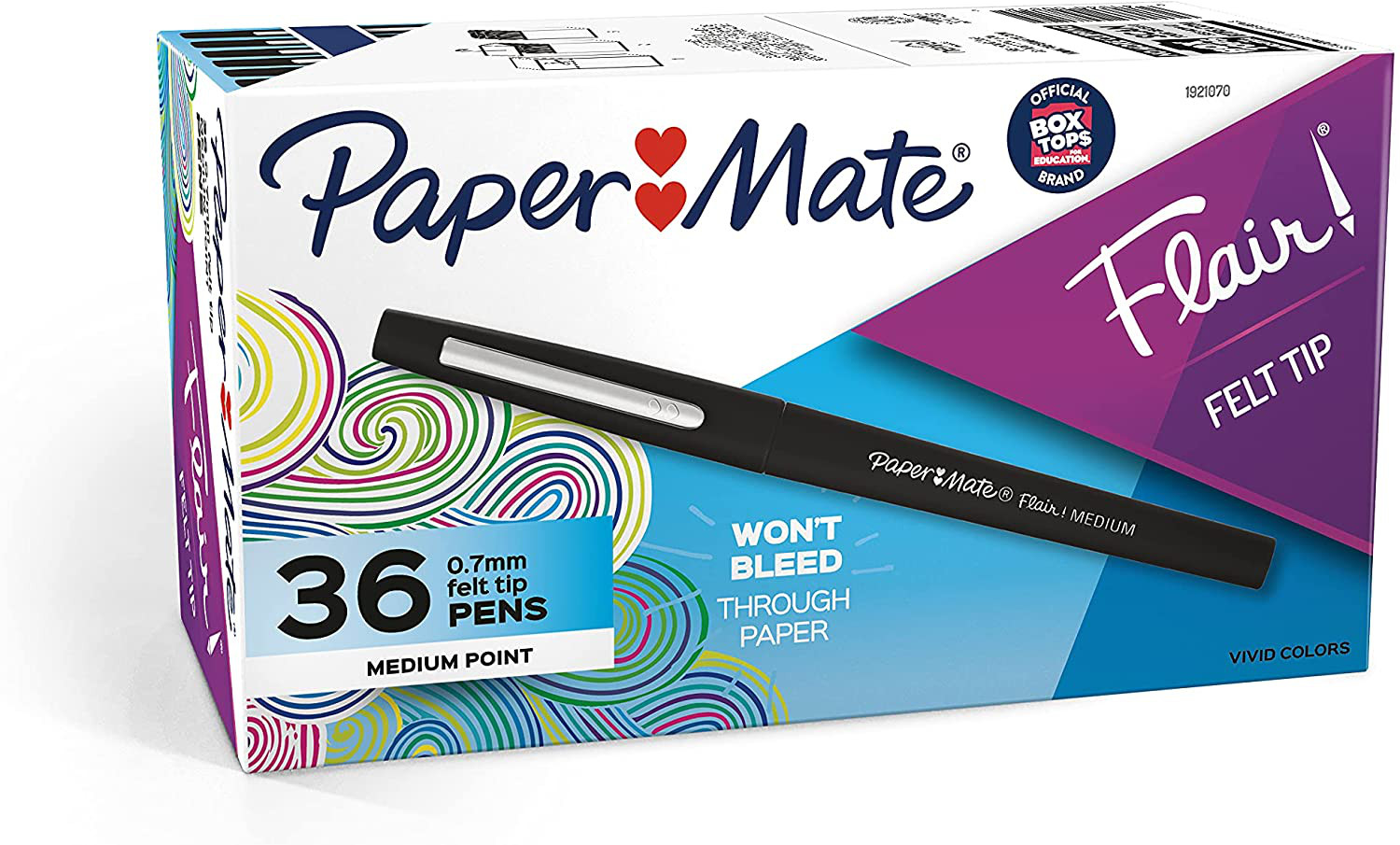 Paper Mate Felt Tip Pens Flair Marker Pens, Medium Point, Black, 36 Count