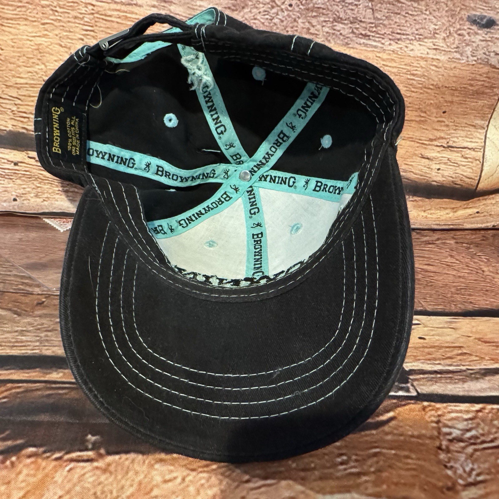 Browning Hat Cap Adjustable Strapback Black & Blu… - image 6