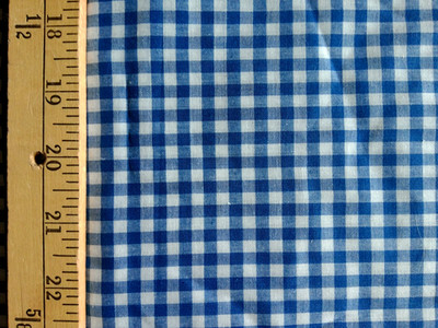 NAVY BLUE  & WHITE GINGHAM CHECKS  3/16  INCH  COTTON  FABRIC   60X44   INCHES