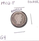 1902 PHILADELPHIA BARBER SILVER DIME IN GOOD CONDITION