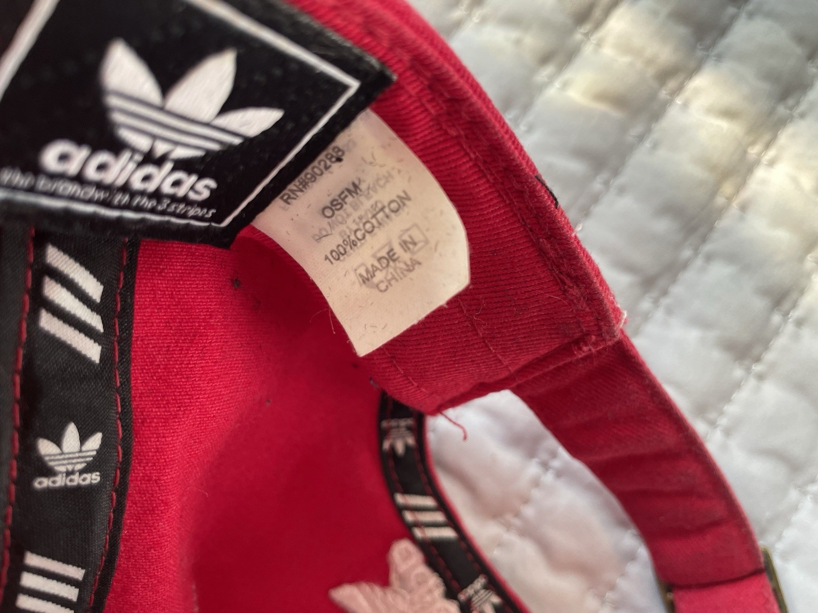 adidas Fitted Cap Hat Red, Solid OSFM - image 4