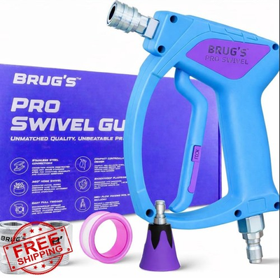 #ad #ad Brug#x27;s Pro Swivel Gun V2.0 Short Pressure Washer Wand Blue $129.99