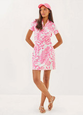 Lilly Pulitzer NWT Luxletic Pink GLISTEN IN THE SUN LOVE ACTIVE DRESS +Shorts MD