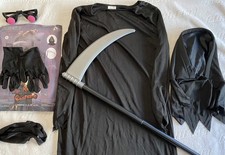 Boys Grim Reaper Halloween Costume Size Large L - PRE OWNED - Includes All Items