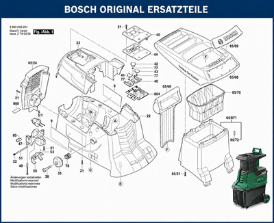 Bosch AXT 25 TC Häcksler Original Ersatzteile Auswahl 3600H03301