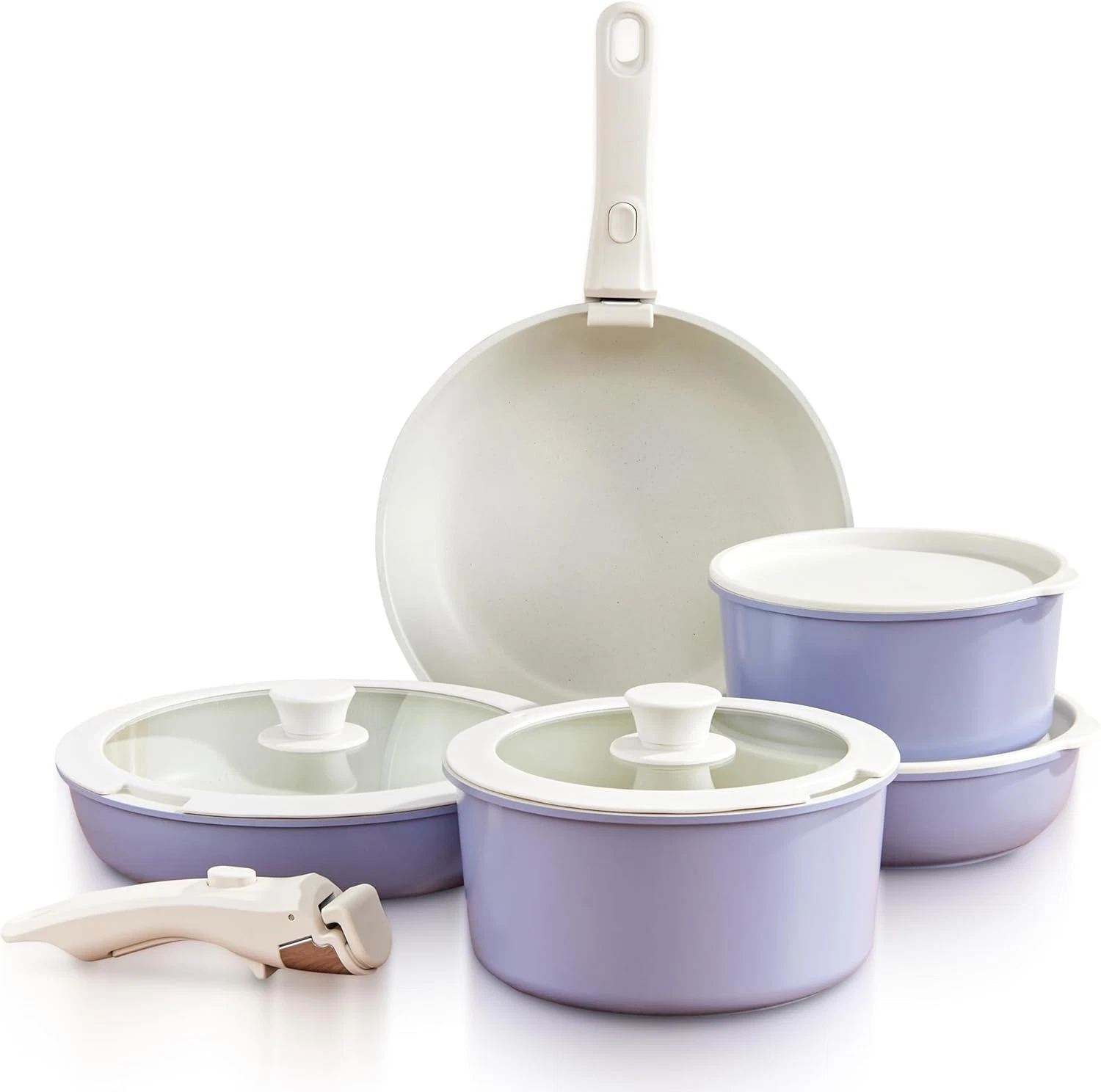 ® 11-Piece Non-Toxic Ceramic Cookware Set - Lavender