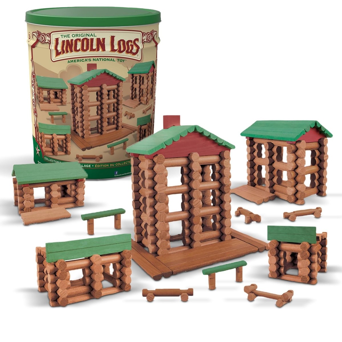LINCOLN LOGS Collector's Edition Village Set - 327 Real Wood