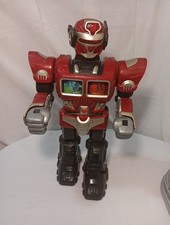 Vintage HAPPY KID TOY GROUP 2005 Robot Lights Sounds TURBO FIGHTER 15" Tall