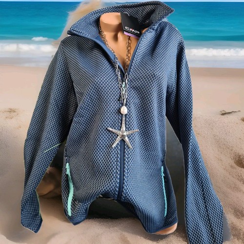 CMP Jacke Strickjacke Fleecejacke blau Langarm Damen (1 053) Übergröße NEU - Bild 1 von 5