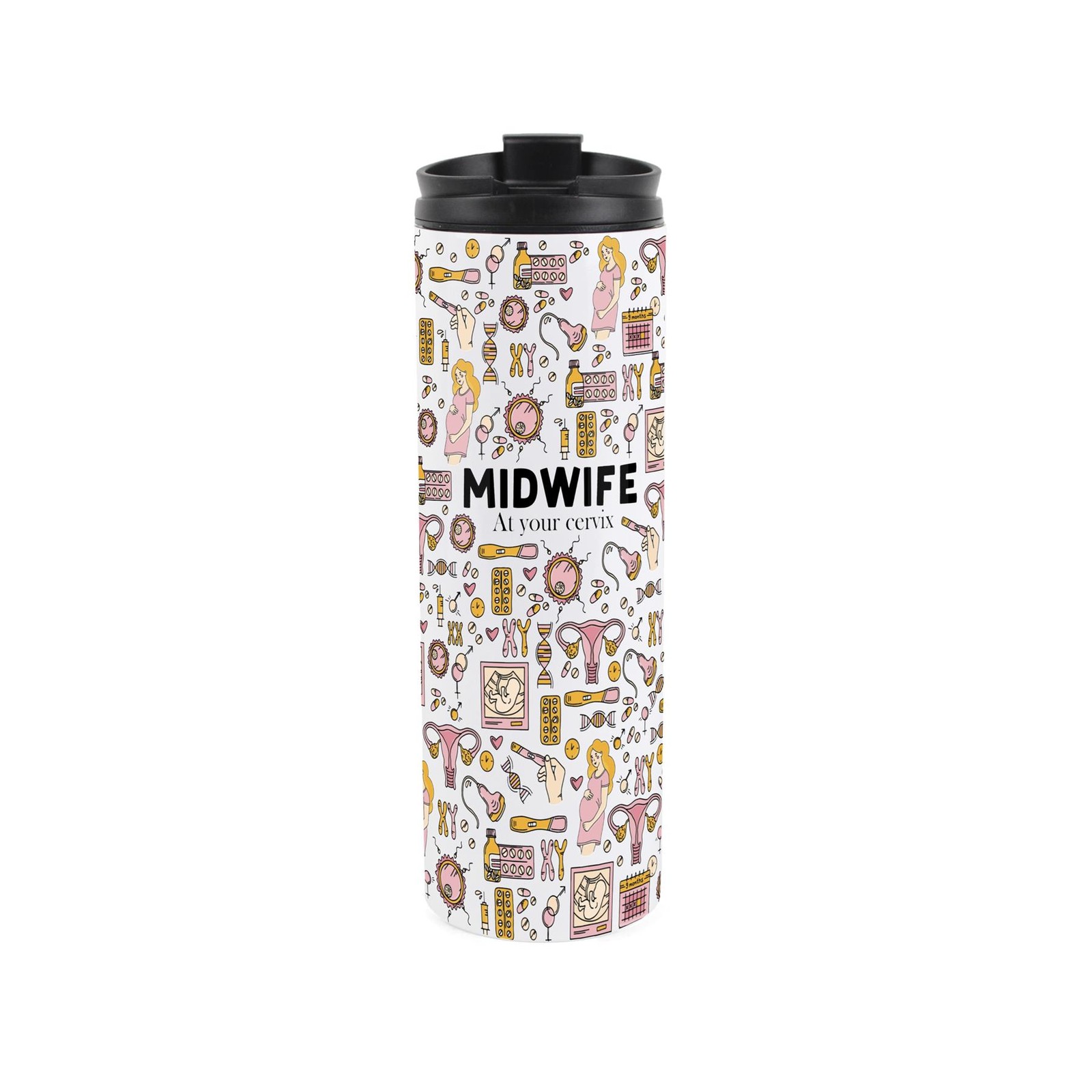 Midwife Travel Mug - Novelty Trades Gift Reusable Stainless Steel Travel Flask