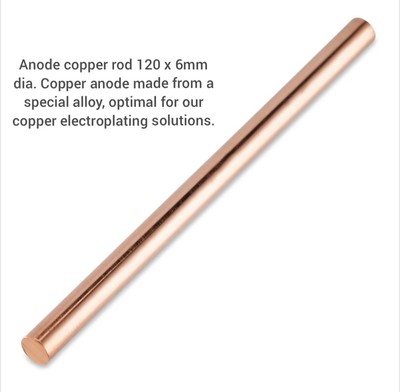 Kupferanode 6 mm x 120 mm für Kupfergalvaniklösung.!