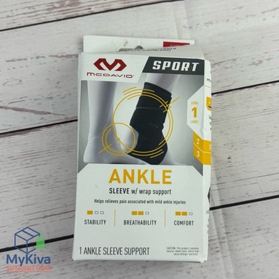 Ankle Sleeve Wrap Support McDavid Sport Compression Brace Small Medium Black