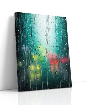 City Skyline Art 30x20 Canvas Giclée Print Wall Art Home Decor Modern Art Rain