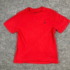 Polo Ralph Lauren T-Shirt Kids L 14-16 Red Crewneck Pony Logo Short Sleeve