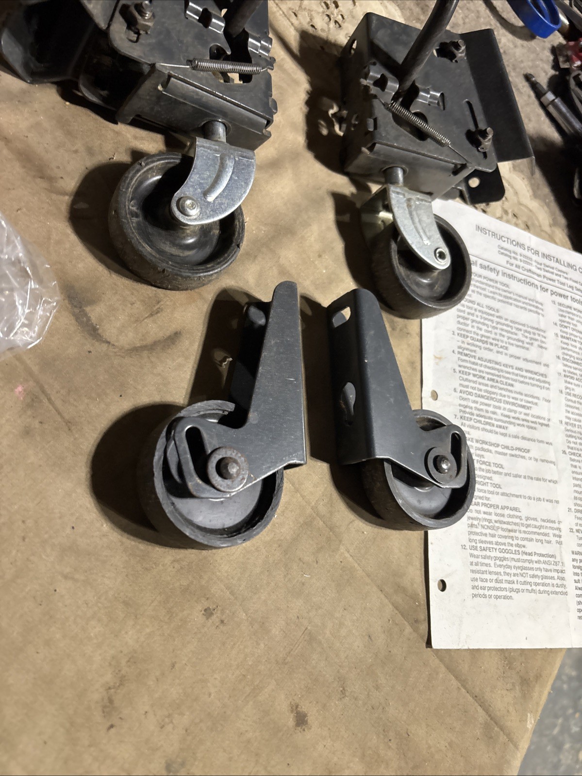 CRAFTSMAN Table Saw Radial Jointer Wheels  Casters Tapered Stand Mobile Ex Cond