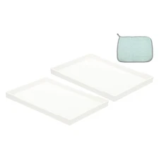13.2 x 9.3 Inch Plastic Serving Tray, 2 Pcs Reusable Fast Food Tray, White