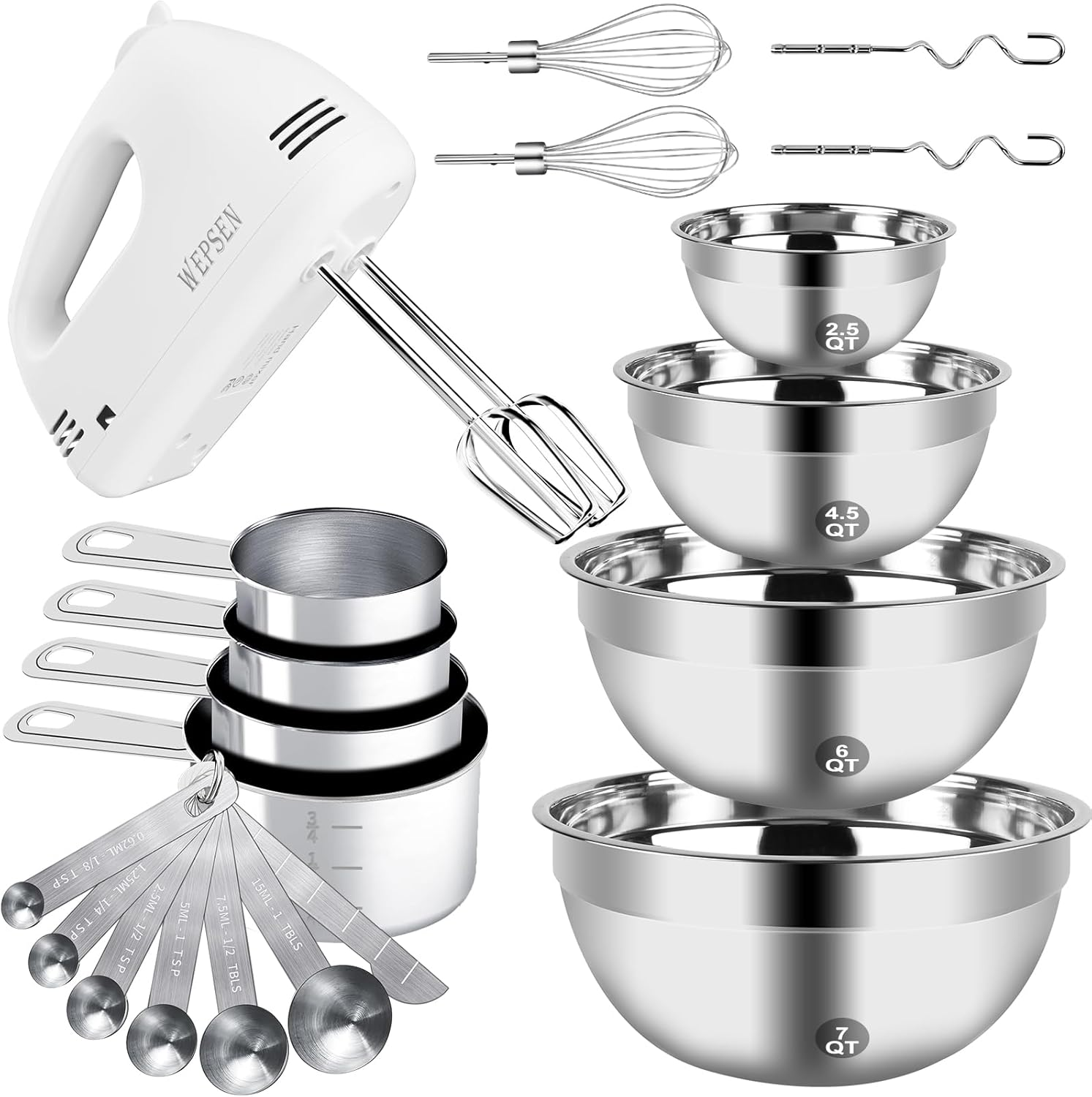 Hand Mixer Electric Handheld, 5-Speed Handheld Mixer, 380W Electric Mixer with S
