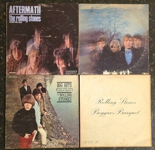 Rolling Stones 4 Vinyl Lot Vintage Record LP Aftermath Beggars Between Big Hits
